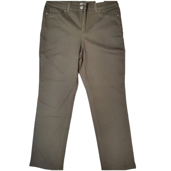 Style & Co Womens High Rise Tummy Control Straight Leg Pants Size 12S Deep Moss - Picture 2 of 15